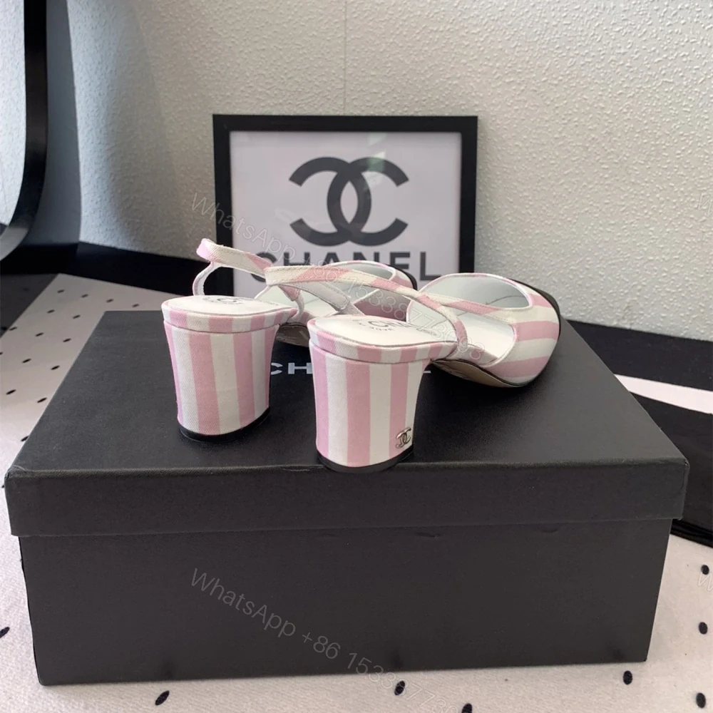 View 6 of 高仿Chanel*G31320A套腳露跟休閒單鞋粉色5.5CM免檢版