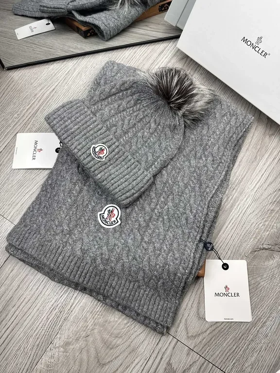 View 3 of Moncler-Inspired Cozy Cable Knit Scarf & Beanie Set