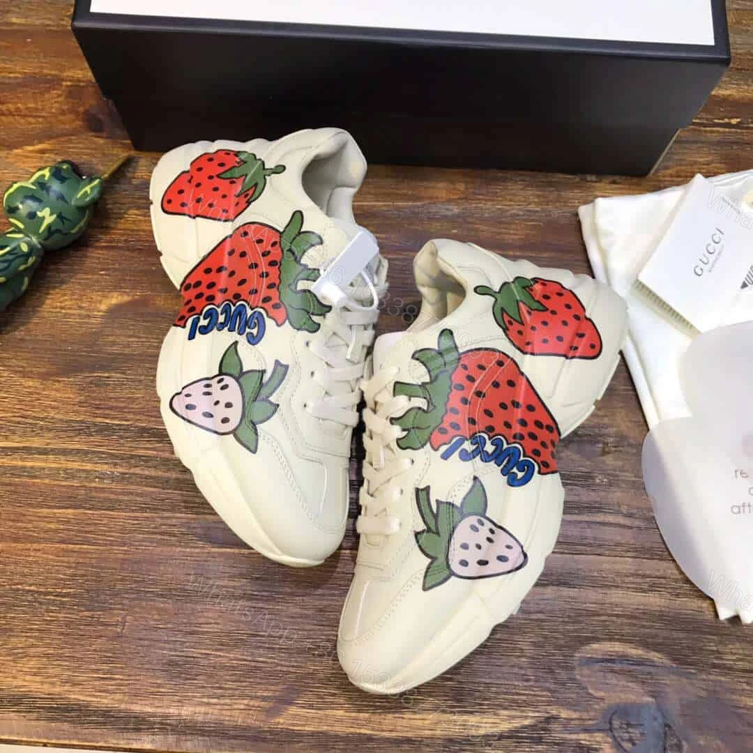 View 3 of GUCCI RHYTON SNEAKER WITH STRAWBERRY