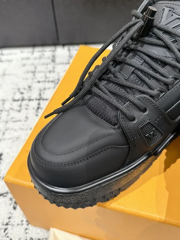 View 2 of Louis Vuitton Black Leather High-Top Sneakers: Luxury Everyday Comfort