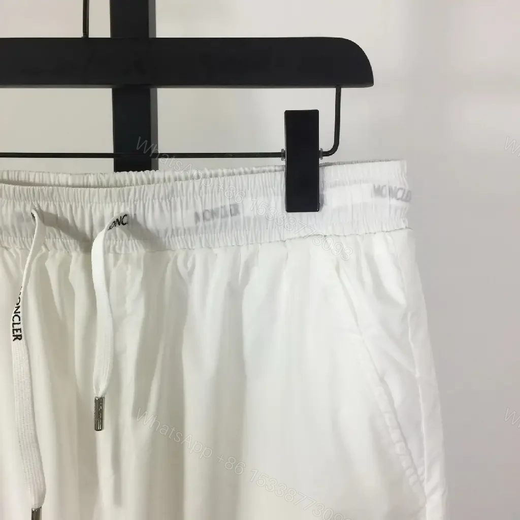 View 7 of White Nylon Shorts Athletic Drawstring Moncler-style Logo
