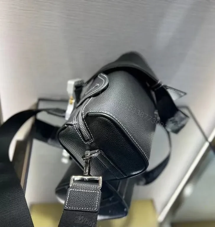 View 8 of Compact Black Pebble Leather Crossbody â€” Dior Style & Versatility