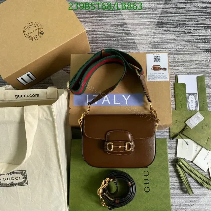 Stylish Replica Gucci Brown Horsebit 1955 Bag 1:1 LB8635 — view 1
