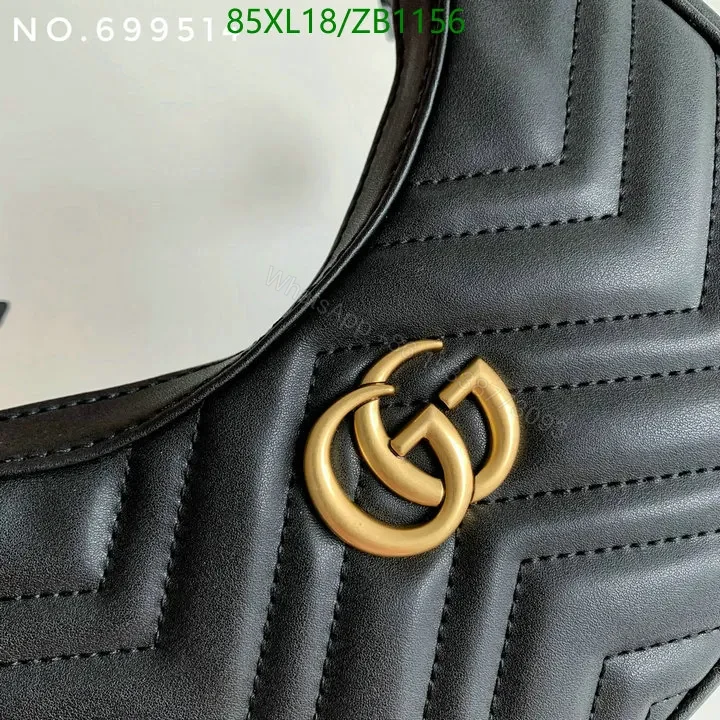 View 10 of GG Marmont Mini Half-Moon Bag Black Gucci Imitation GHM4953
