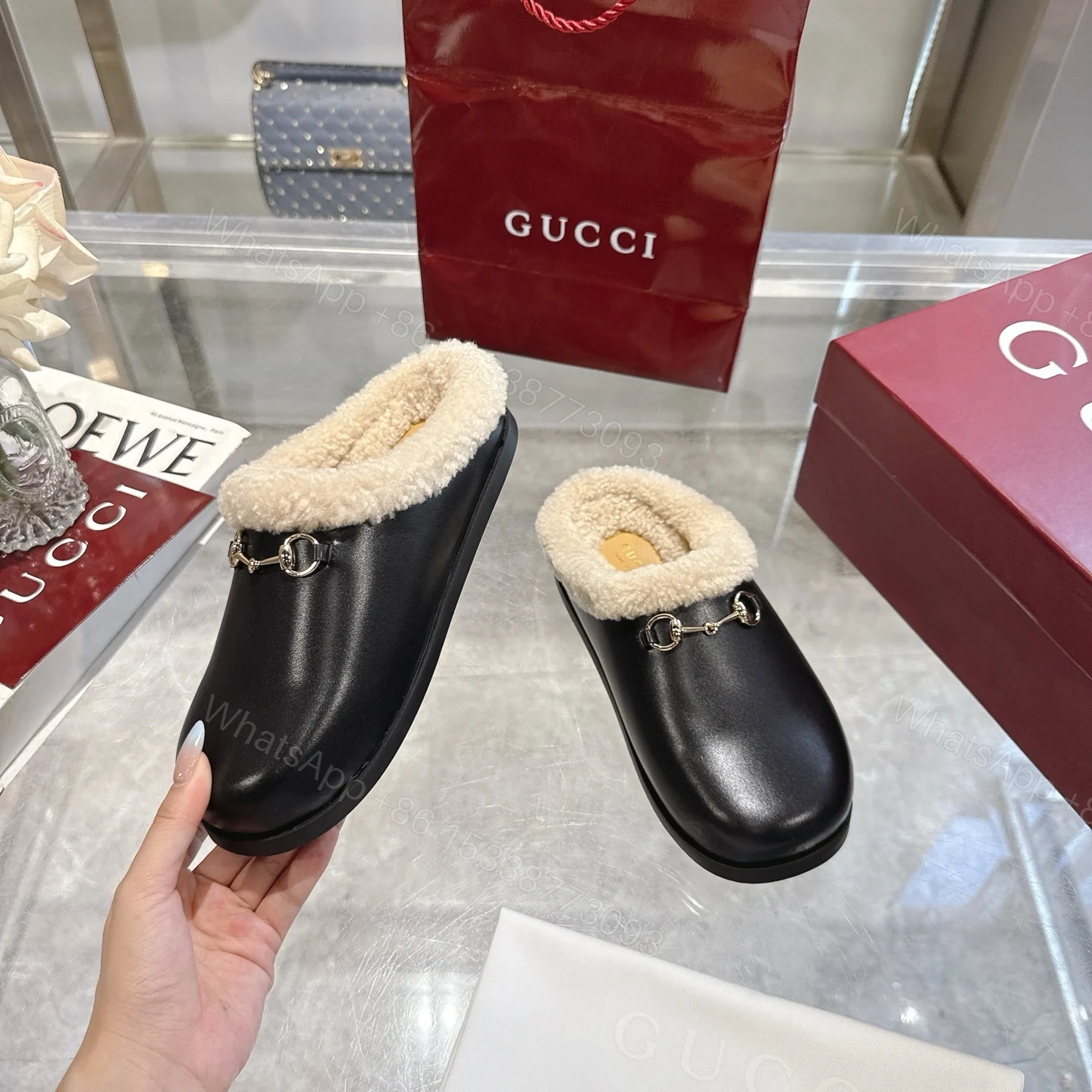 View 7 of Gucci Women Mule With Horsebit Black Leather