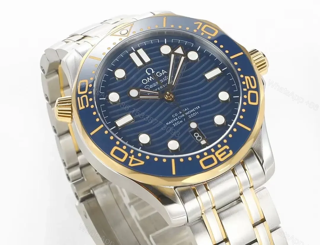 View 3 of Omega Seamaster Planet Ocean 600m Co-Axial Master Chronometer 42mm Blue Dial Stainless Steel and Yellow Gold Watch