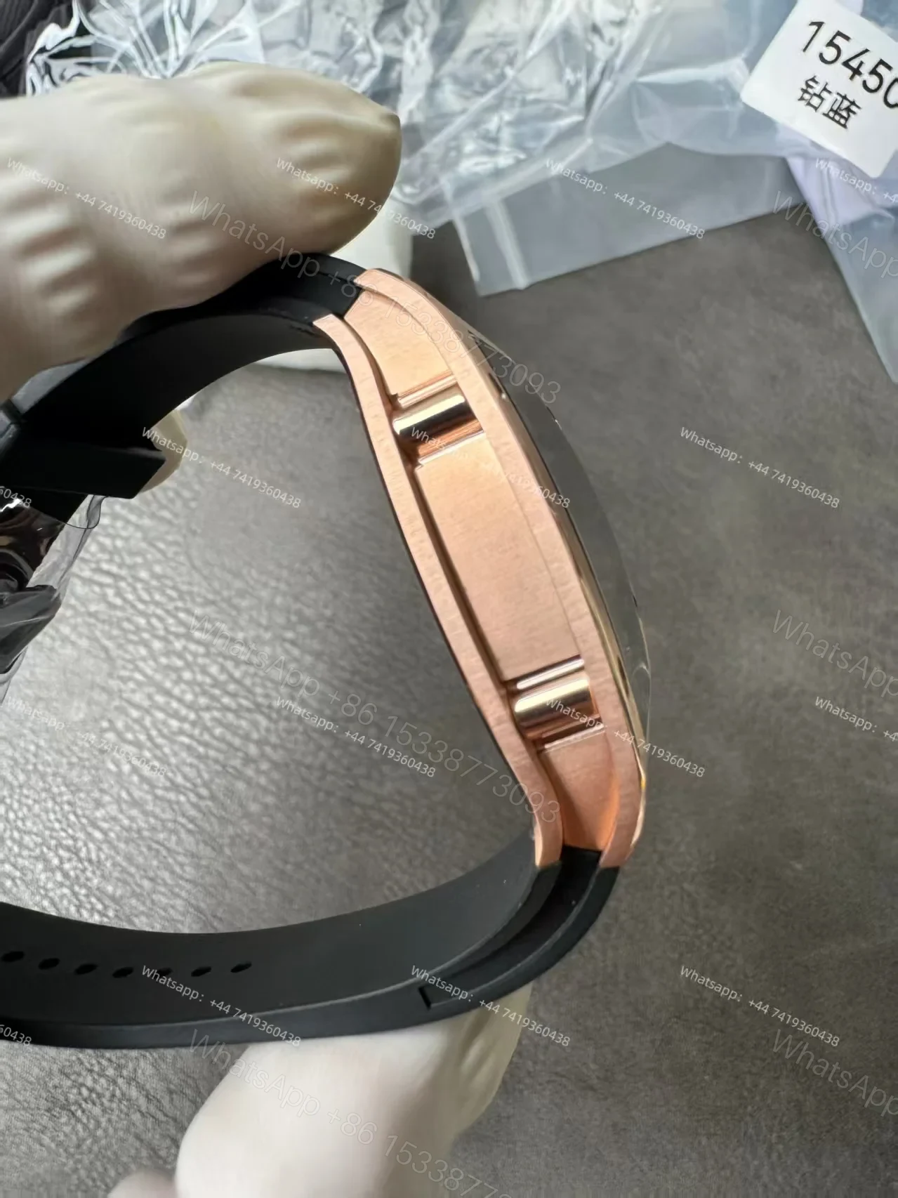 View 11 of Super Clone Richard Mille RM 67-01 Rose Gold Skeleton Black Rubber Strap