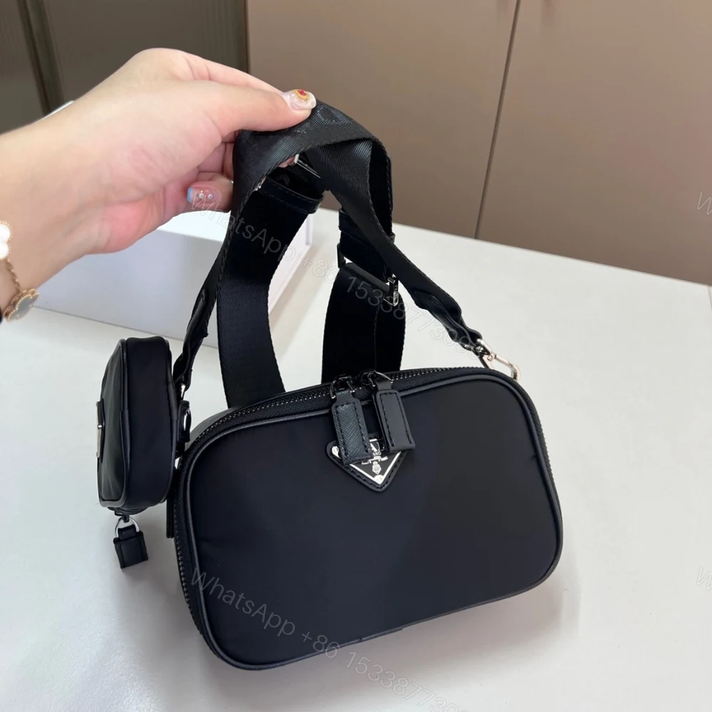 View 7 of Prada Brique Re Nylon And Saffiano Bag Black 20Cm