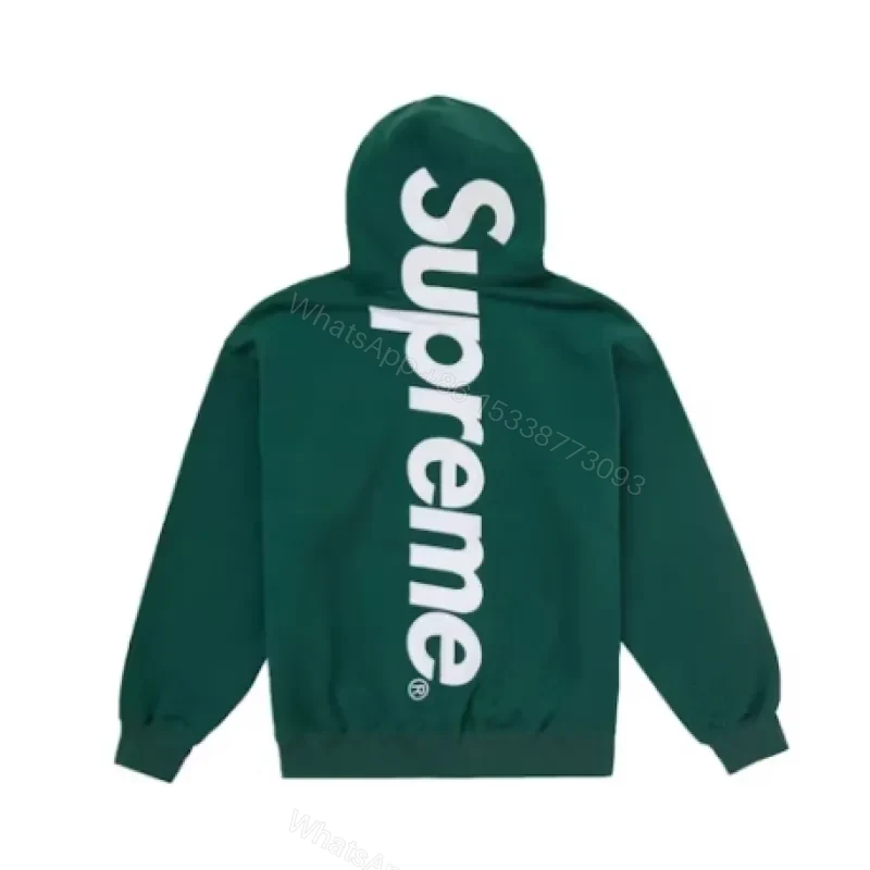 View 2 of Supreme Satin Appliqué Hoodie Sweatshirt Darker Green
