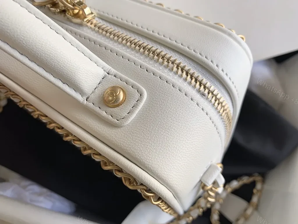 View 6 of Chanel-Style White Quilted Leather Crossbody: Timeless Luxury