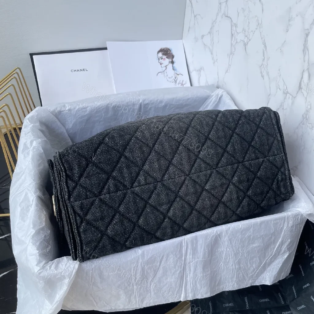 View 7 of Structured Quilted Luxury Bag with Gold Hardware