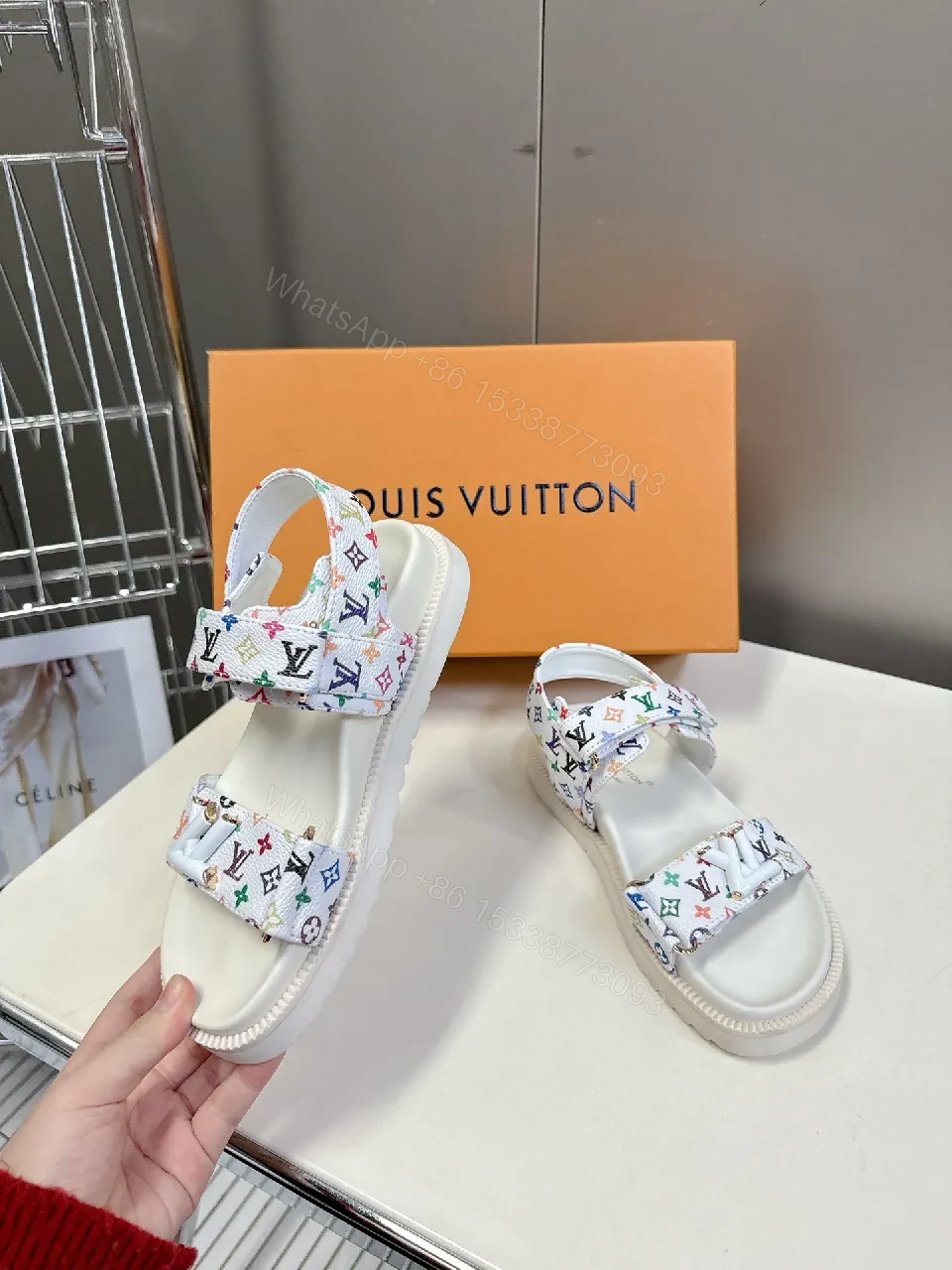 Colorful Monogram Sandals with Comfort Fusion — view 1