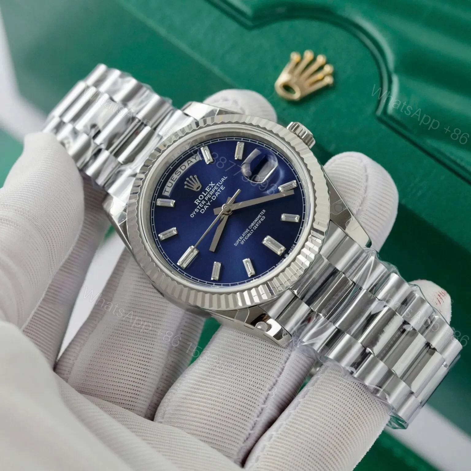 View 4 of Superclone Rolex Day-Date Blue Ombré Dial 228239-0076 40 mm