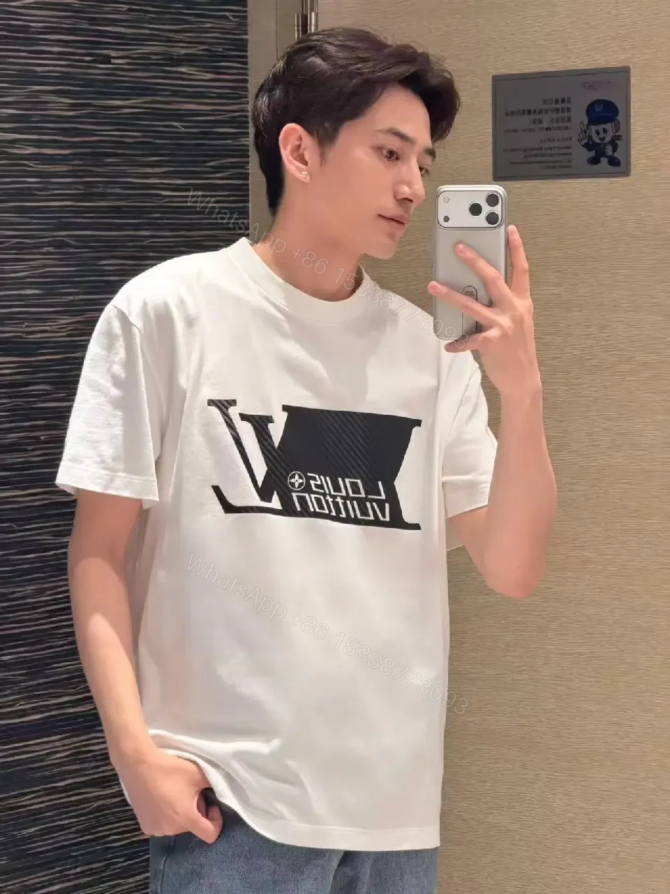 View 2 of White Graphic Luxe Tee: Premium Cotton Crewneck Short Sleeve