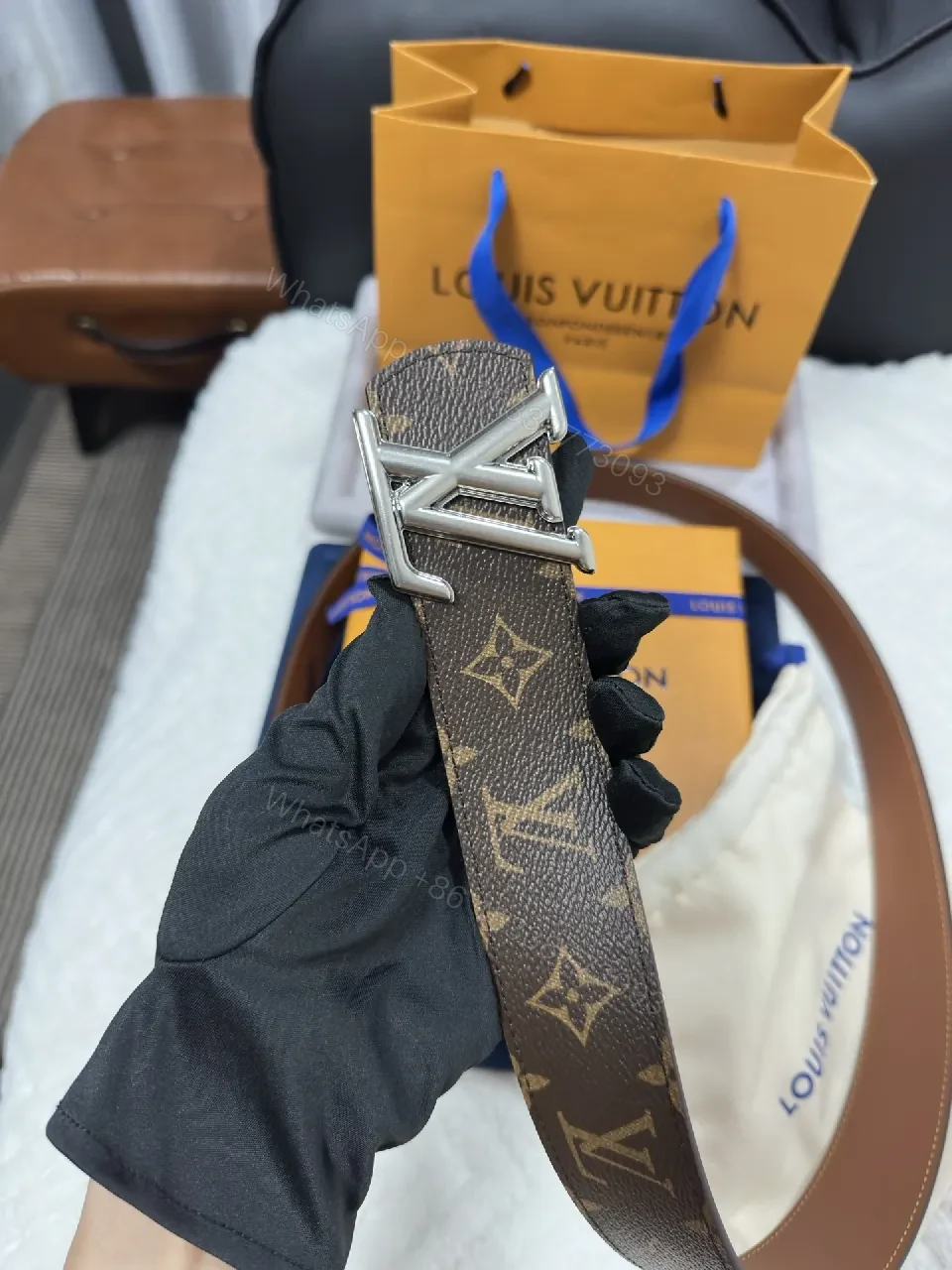 View 7 of Premium Monogram Belt with Signature Hardware