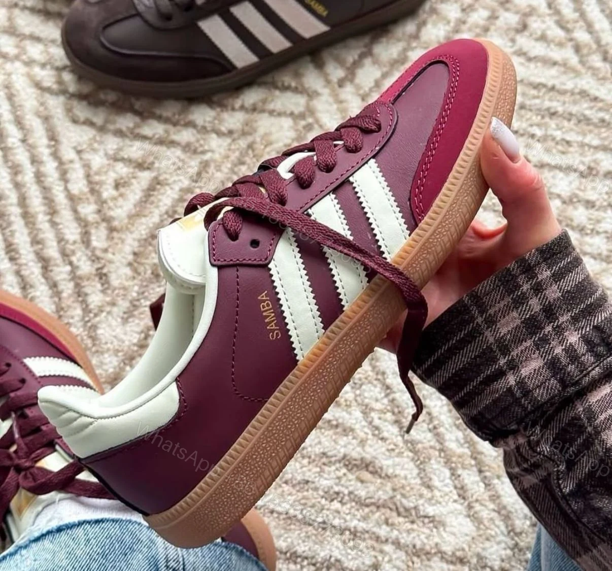 View 3 of FIRST COPY ADIDAS ORIGINALS SAMBA MAROON FOR GIRLS