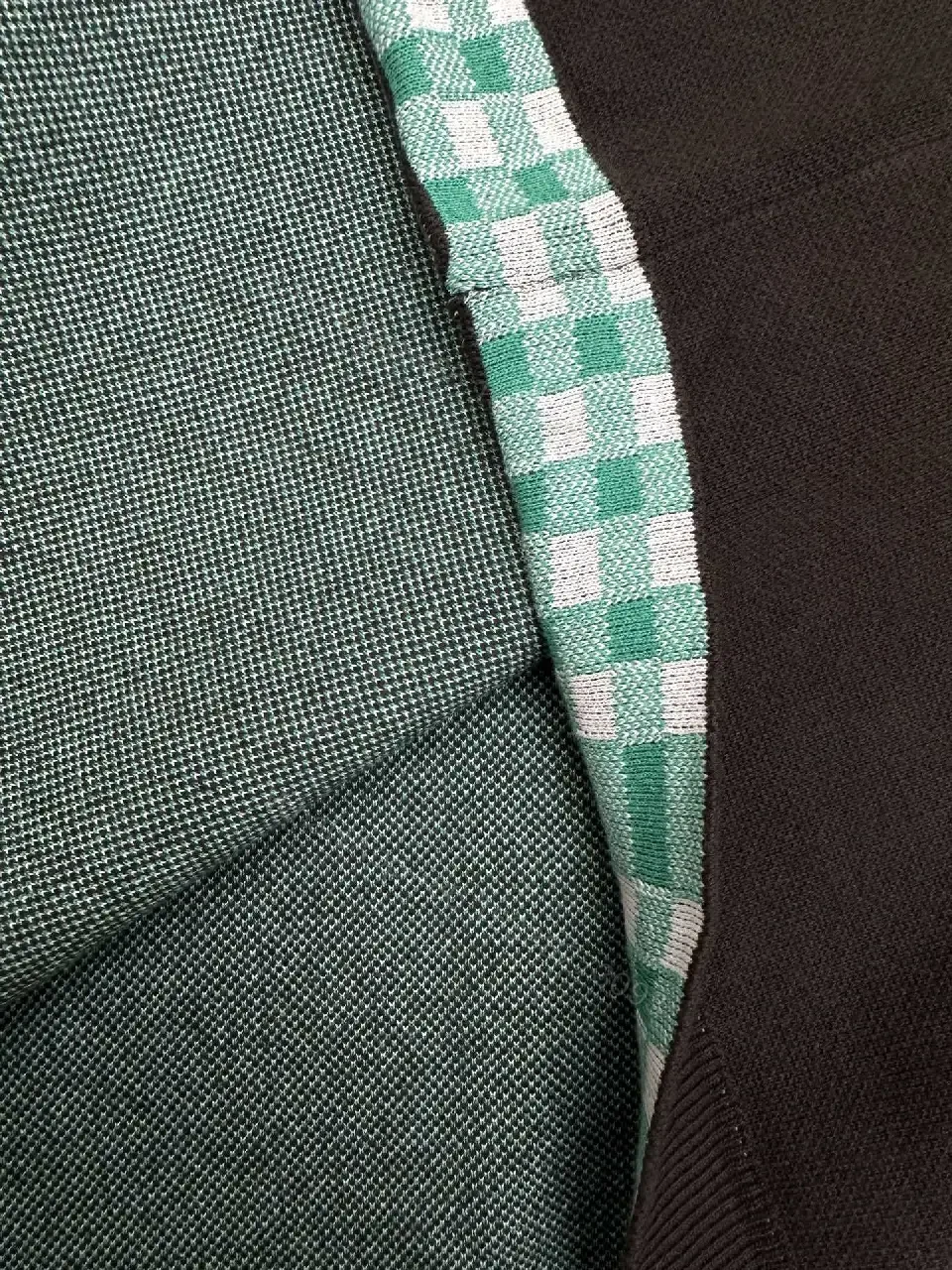 View 5 of Green Plaid-Trim LOEWE-Influenced Hoodie Tee