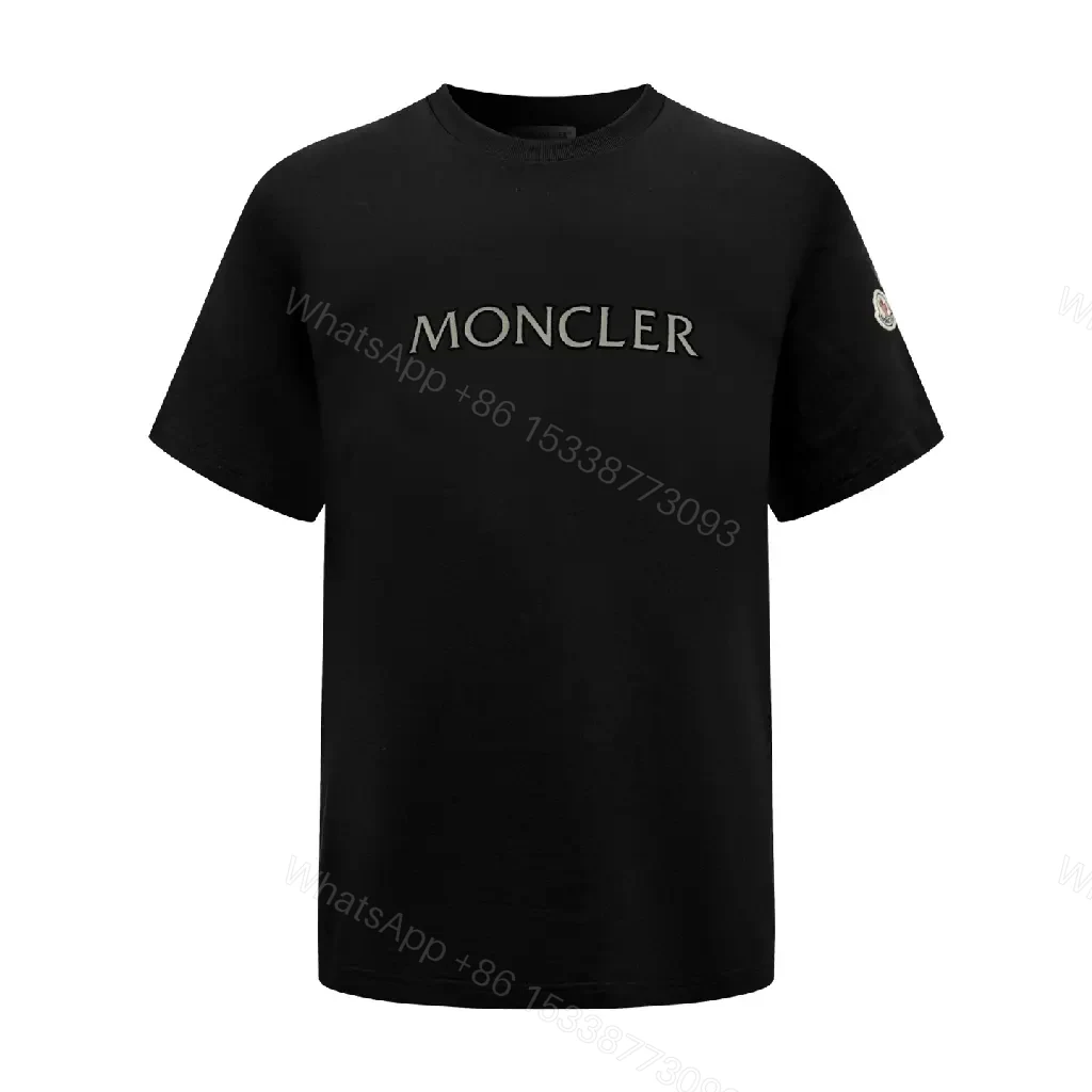 View 7 of Black Cotton T-shirt Moncler Logo Tee