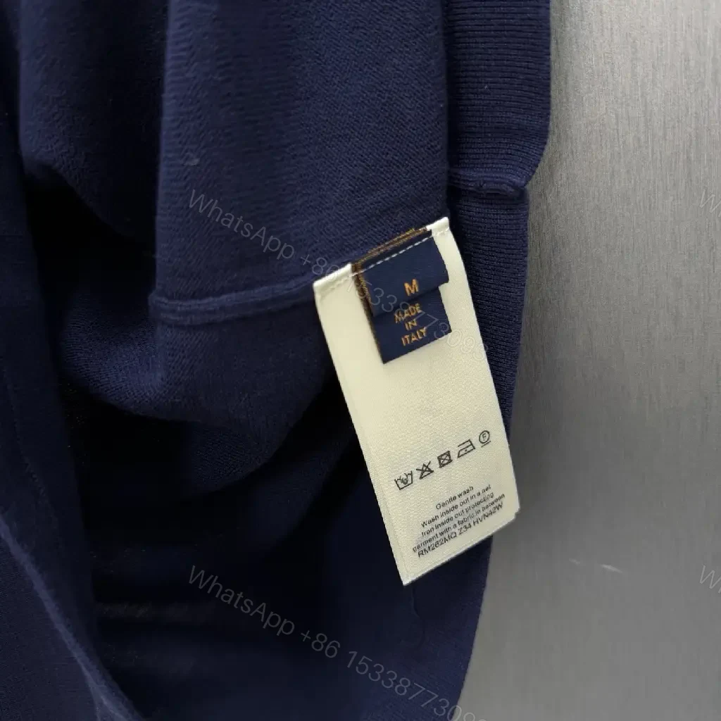 View 5 of Dark Navy Velvet-Lined Essential Tee with Gold Crest Emblem