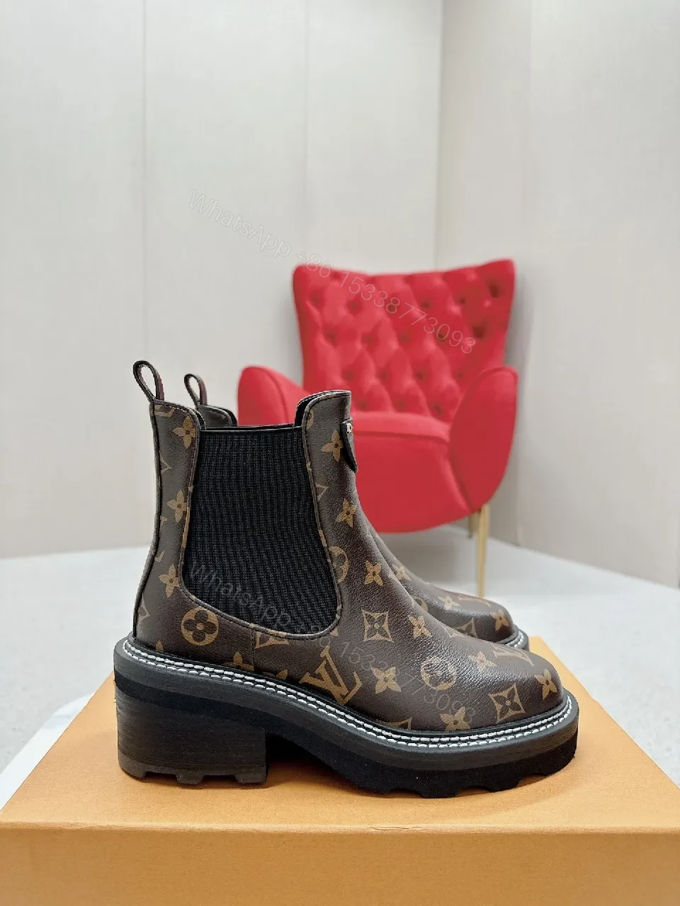 View 3 of Monogram Chelsea Boots: Modern Edge, All-Day Comfort