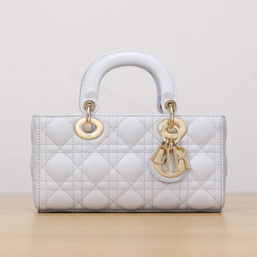 View 4 of 高仿Dior*LadyDJoy系列M0613M26Z小羊皮戴妃包淺藍色小號免檢版