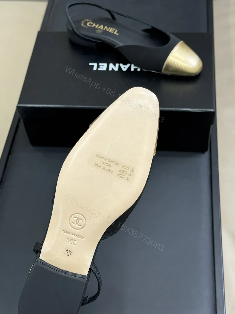 View 9 of Gold Cap-Toe Knit Slingback Slides: Luxe Comfort