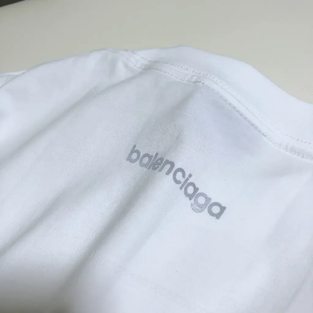 View 5 of white cotton oversized tee with logo motif premium everyday luxury