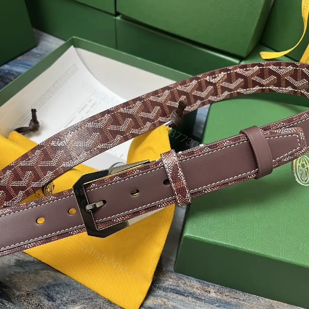 View 6 of Lux Leather Belt with Chevron Pattern & Brass Buckle