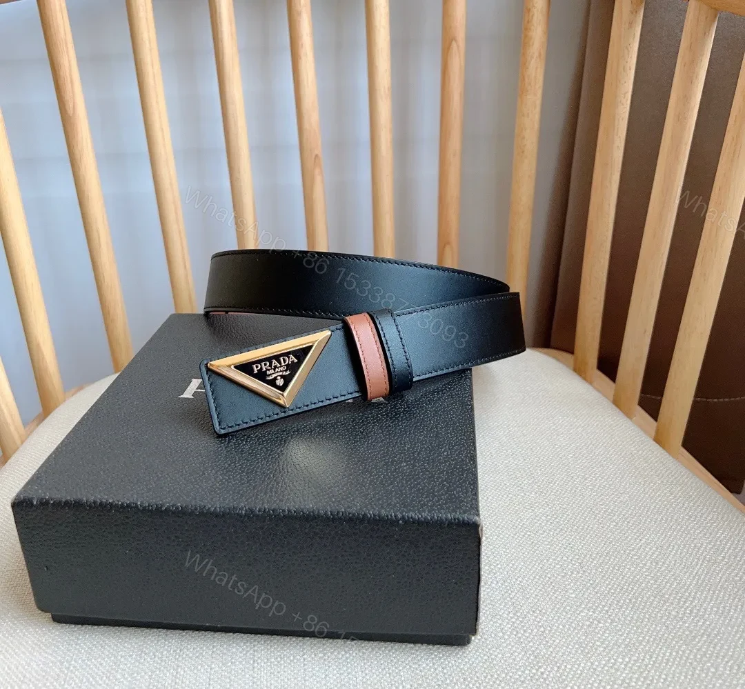 Minimalist Leather Belt with Triangular Buckle—Premium — view 1