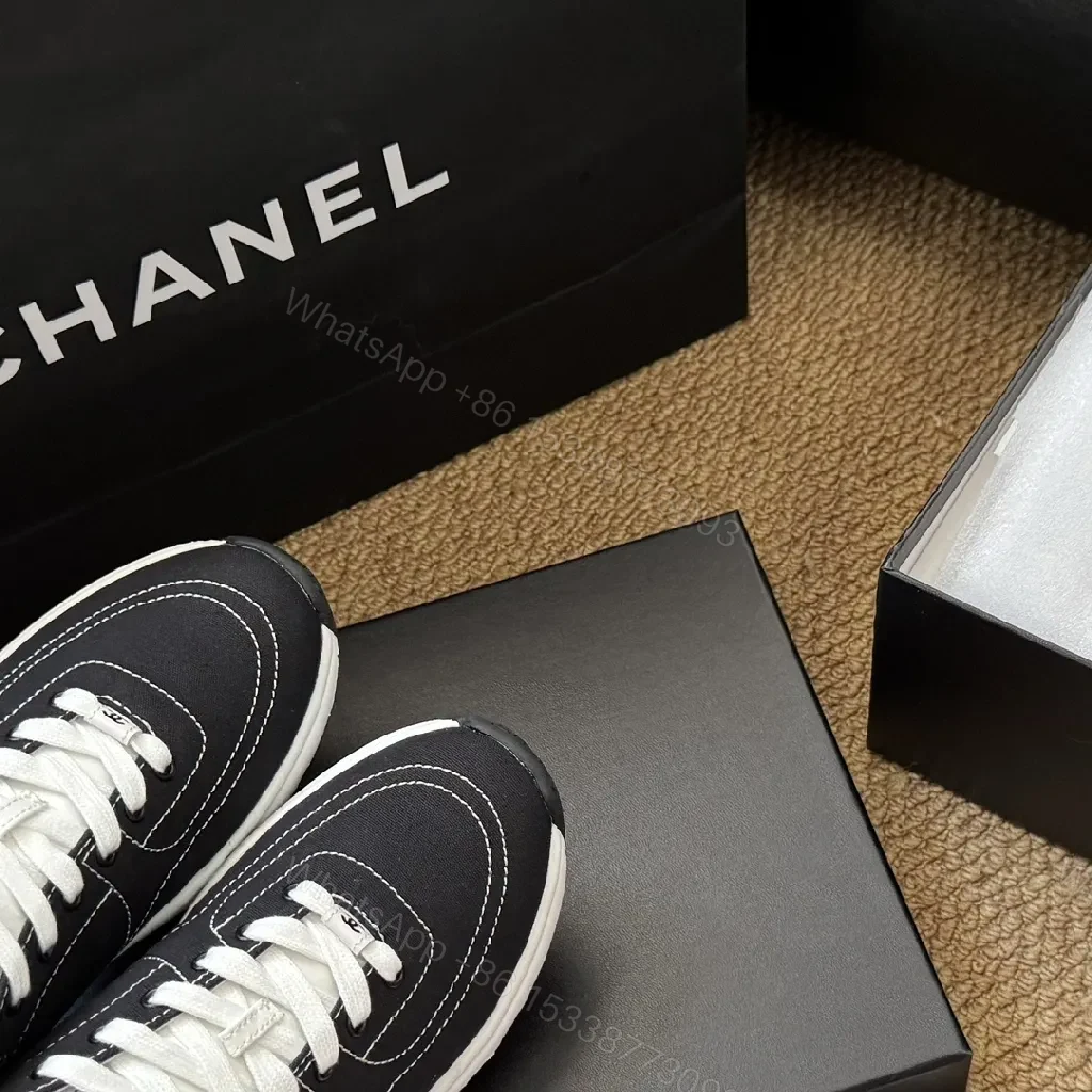 View 7 of Black & White Luxe Sneaker: Couture-Inspired Comfort