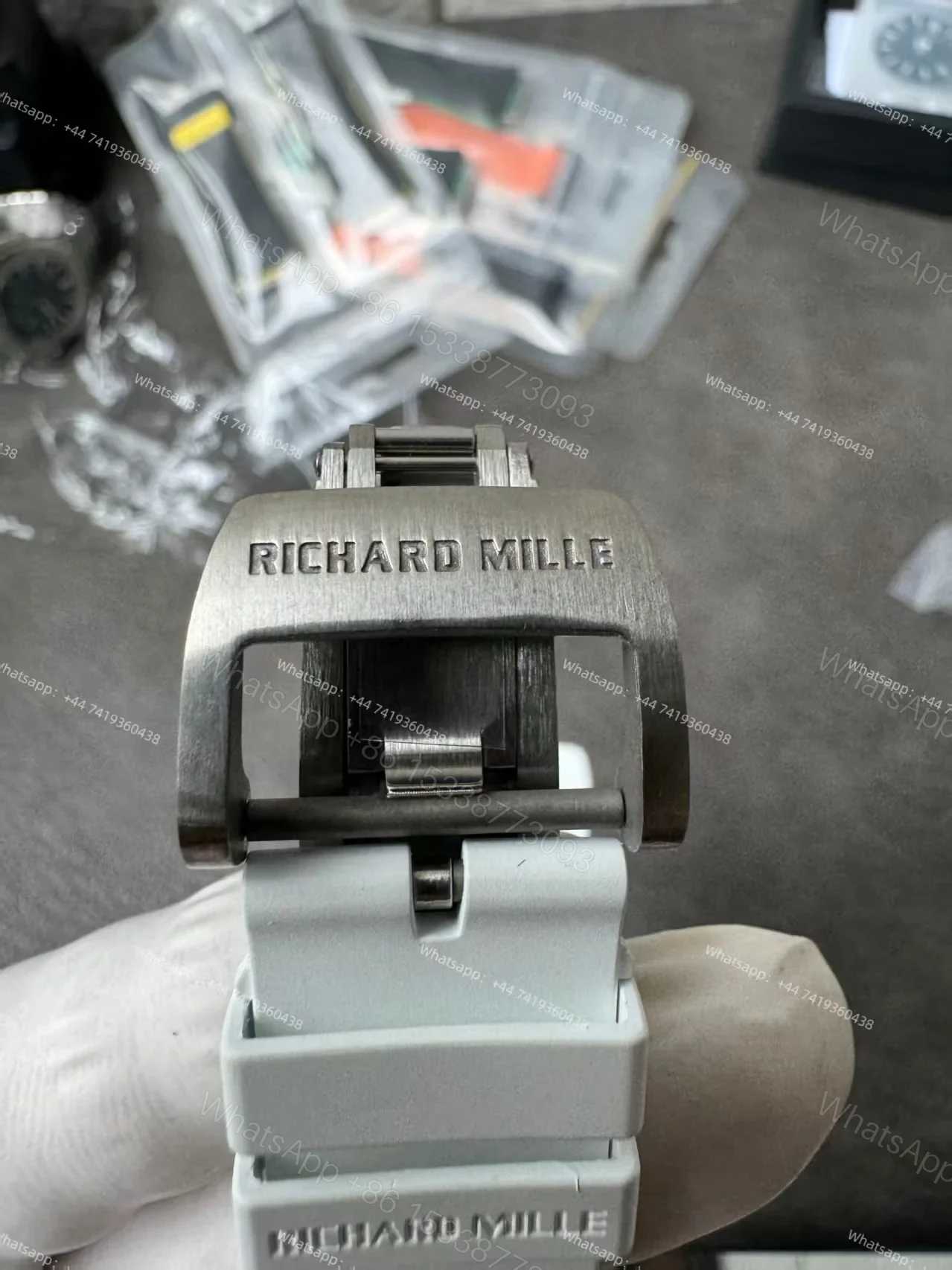 View 15 of Super Clone Richard Mille RM 055 White Ceramic Titanium Skeleton White Rubber Strap 1:1 Replica Watch