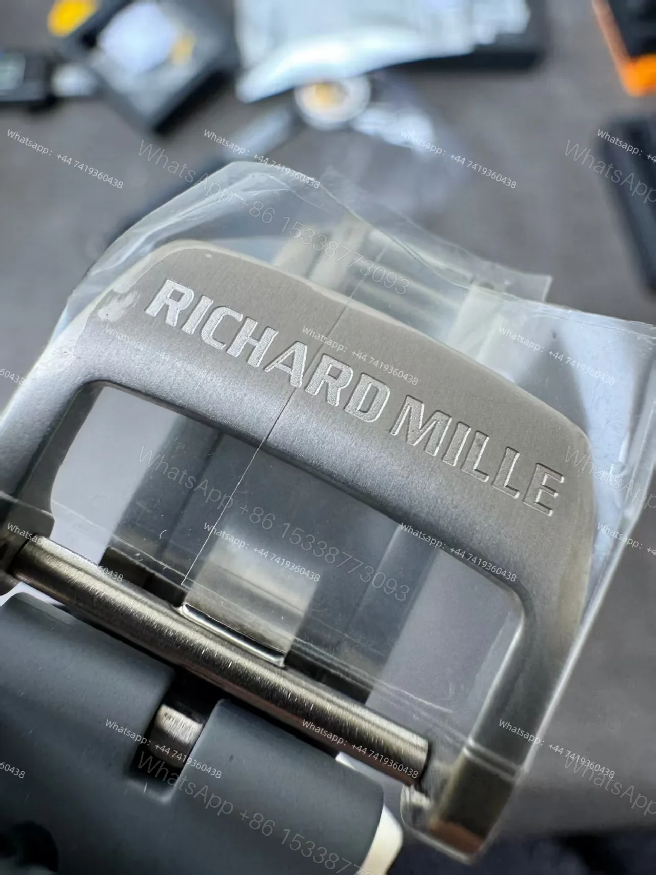 View 15 of Super Clone Richard Mille RM 055 Gray Ceramic Titanium Grey Rubber Strap 1:1 Replica Watch