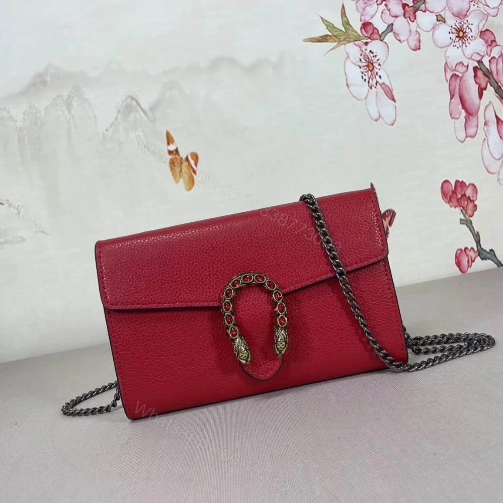 View 2 of Gucci Women Dionysus GG Supreme Chain Bag Red 20Cm 401231 CAOGX 8990