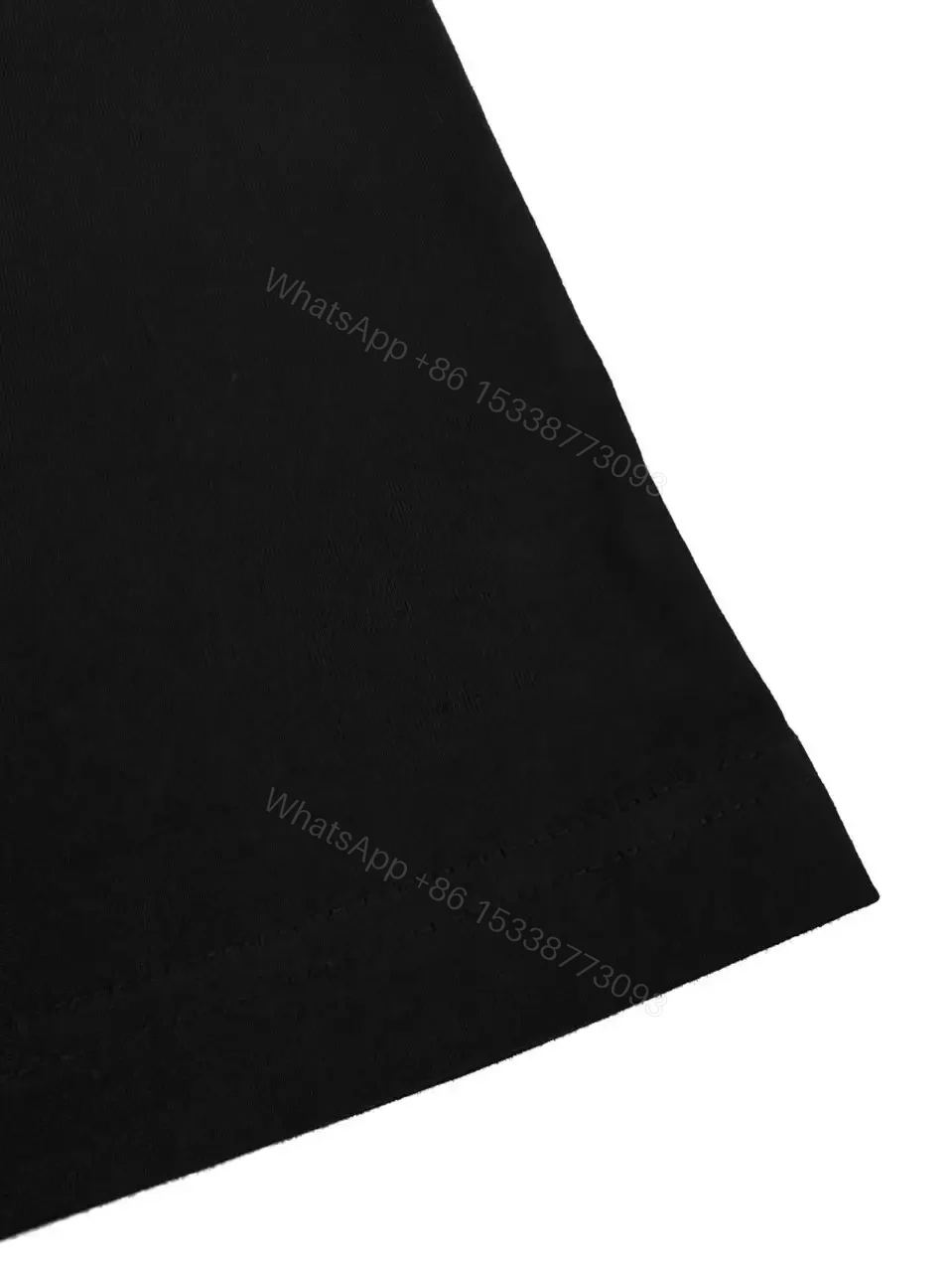 View 9 of Black Cotton Crewneck Tee with Logo Patch, Relaxed Fit T-shirt