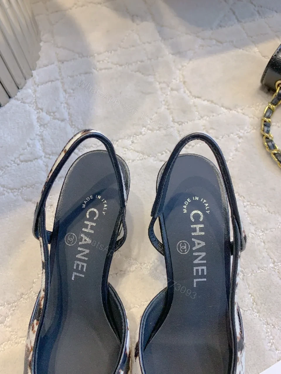 View 9 of Textured Animal Slingback Heels – Luxe, Open-Back, Block Heel