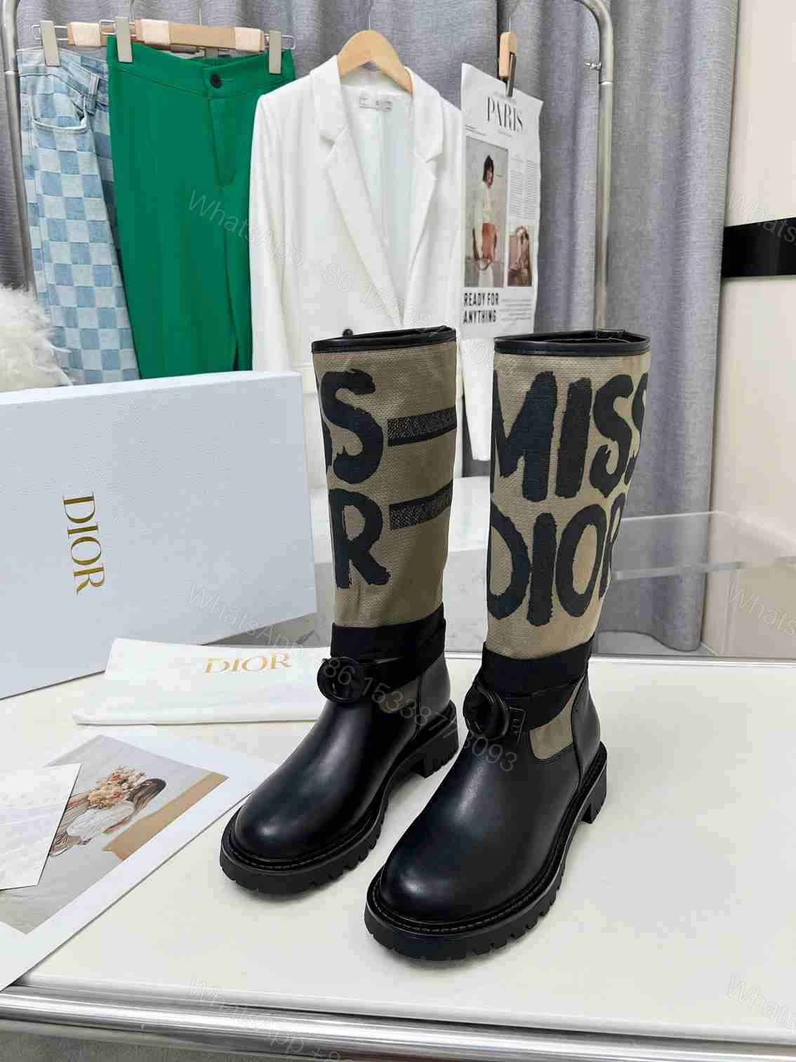 View 5 of DIOR D MAJOR BOOT WITH MISS DIOR PRINT WARM TAUPE KDI929CMV S44X