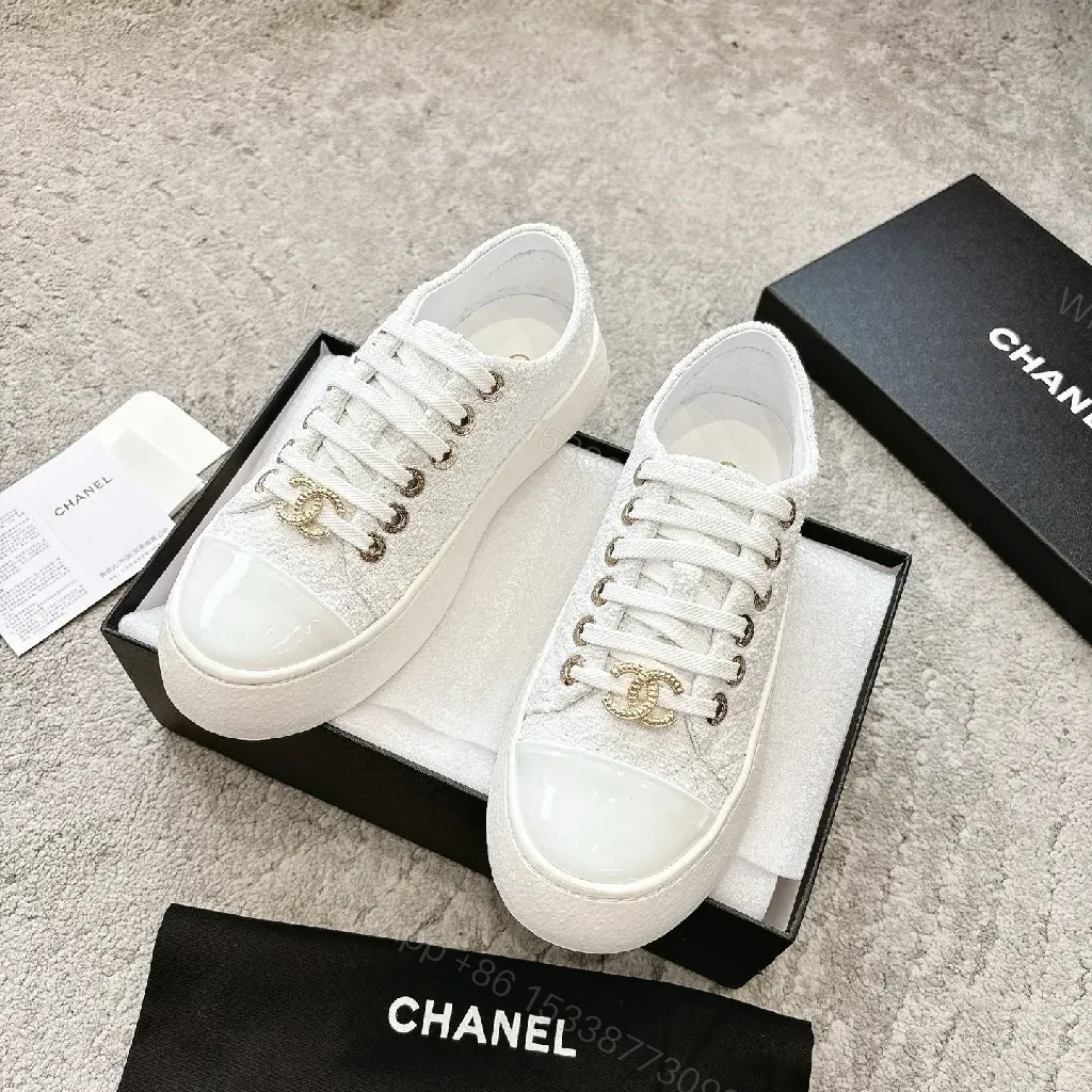 View 9 of Lux White Knit Sneakers with Gold Accents - Luxe Everyday Comfort