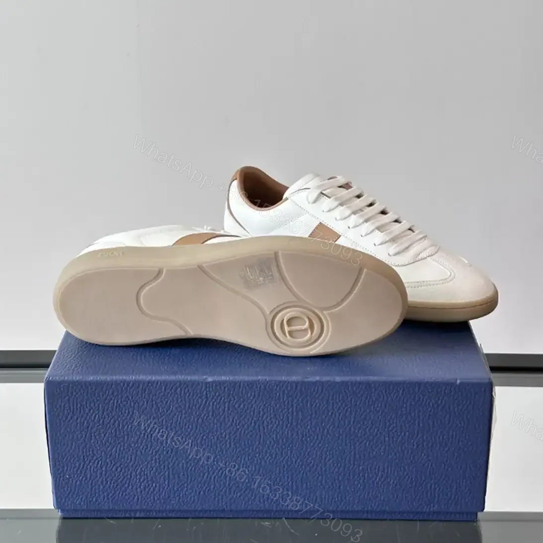 View 5 of DIOR B01 MATCHPOINT SNEAKERS COGNAC AND WHITE SMOOTH CALFSKIN WITH WHITE SUEDE – CD226