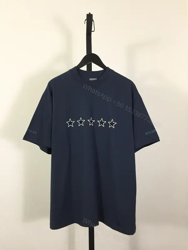 Minimalist Star Tee: Luxe Comfort, Subtle Branding, Navy — view 1