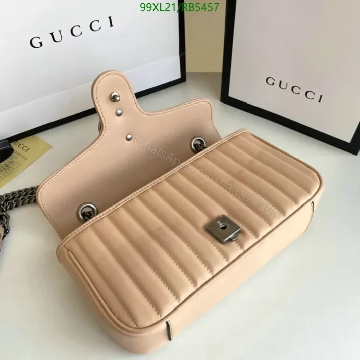 View 4 of Elegant Gucci Replica GG Marmont Leather Shoulder Bag RB5457