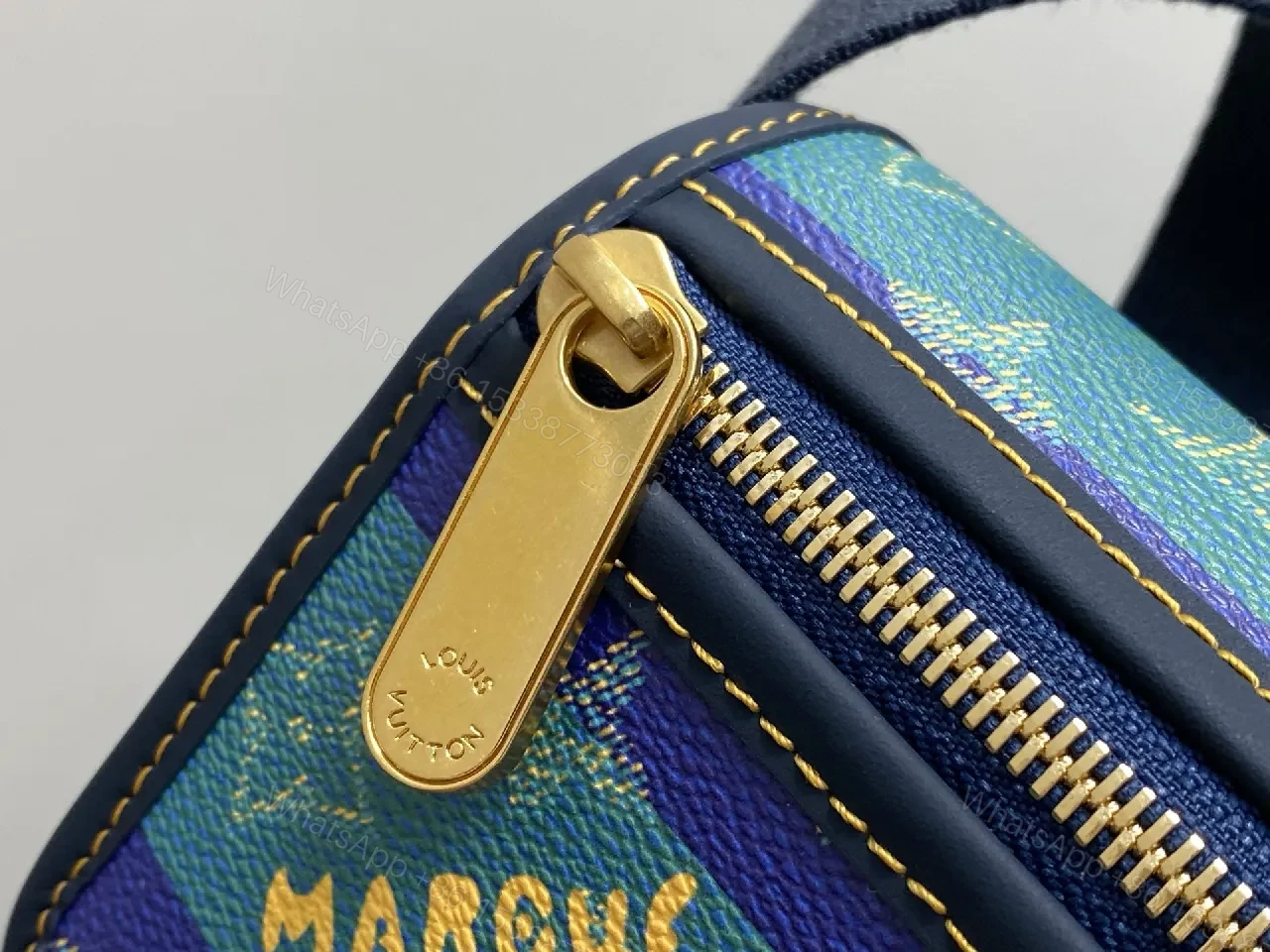 View 7 of Teal & Cobalt Block Crossbody — Monogram Luxe Mini Bag