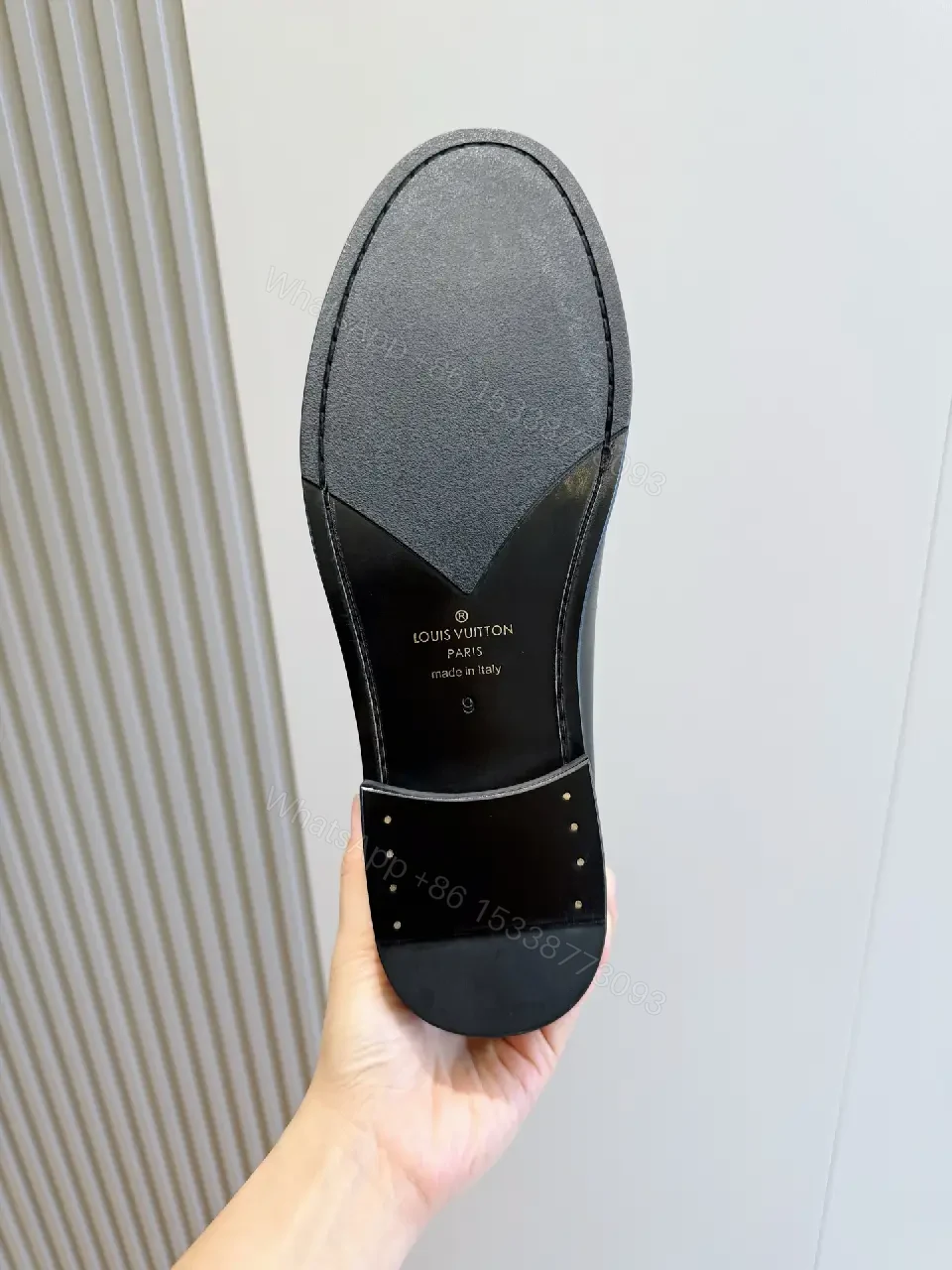 View 4 of Black Leather Loafer with LV Logo Buckle Product Type: Loafer