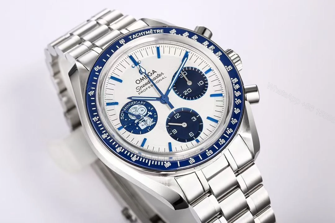 View 2 of Omega Speedmaster Silver Snoopy Award Replica