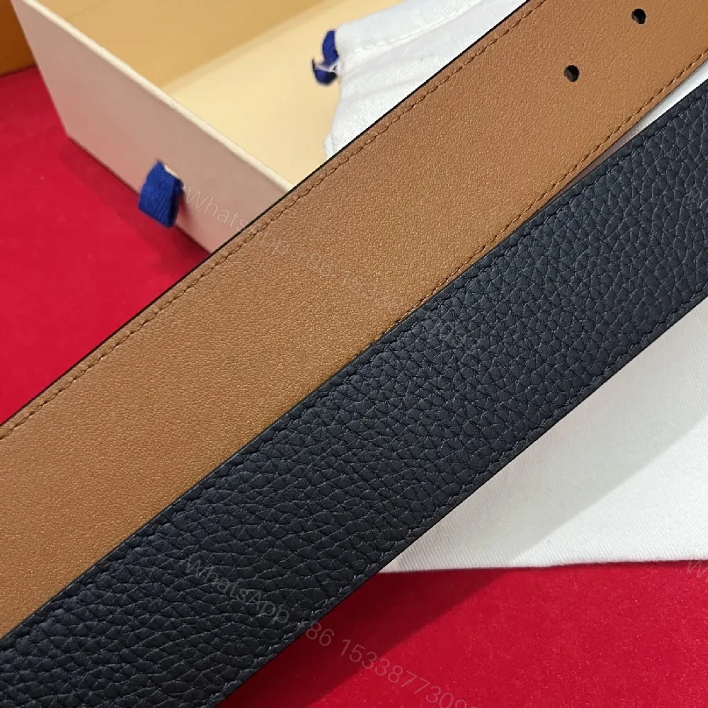 View 8 of Classic Black Leather Belt with Gold Buckle - Unisex Luxury Accessory