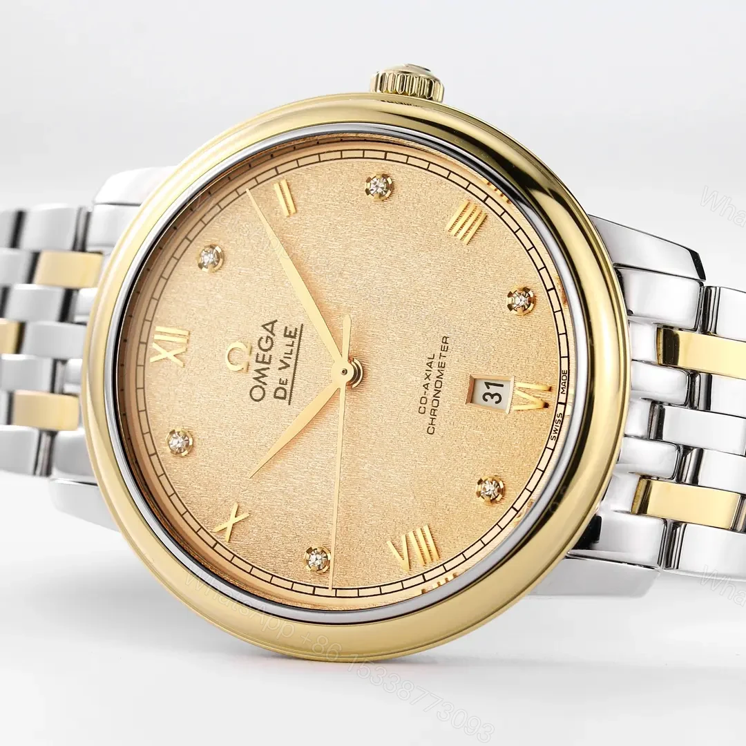 View 3 of Omega De Ville Prestige Butterfly Series Watch Champagne Dial Two-Tone Stainless Steel Bracelet 39.5mm x 10mm Case Size