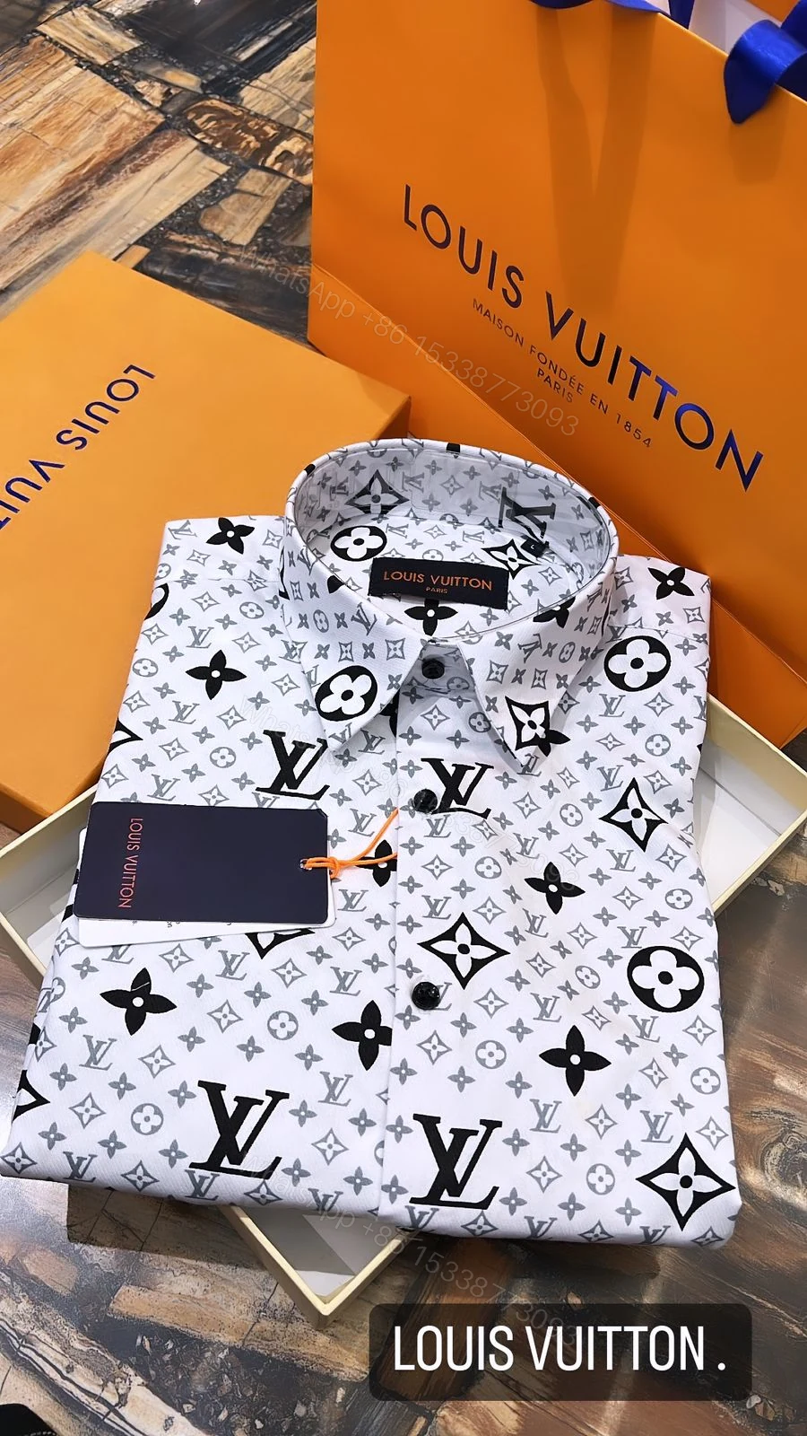 BUY FIRST COPY LOUIS VUITTON COTTON IMPORTED SHIRTS — view 1