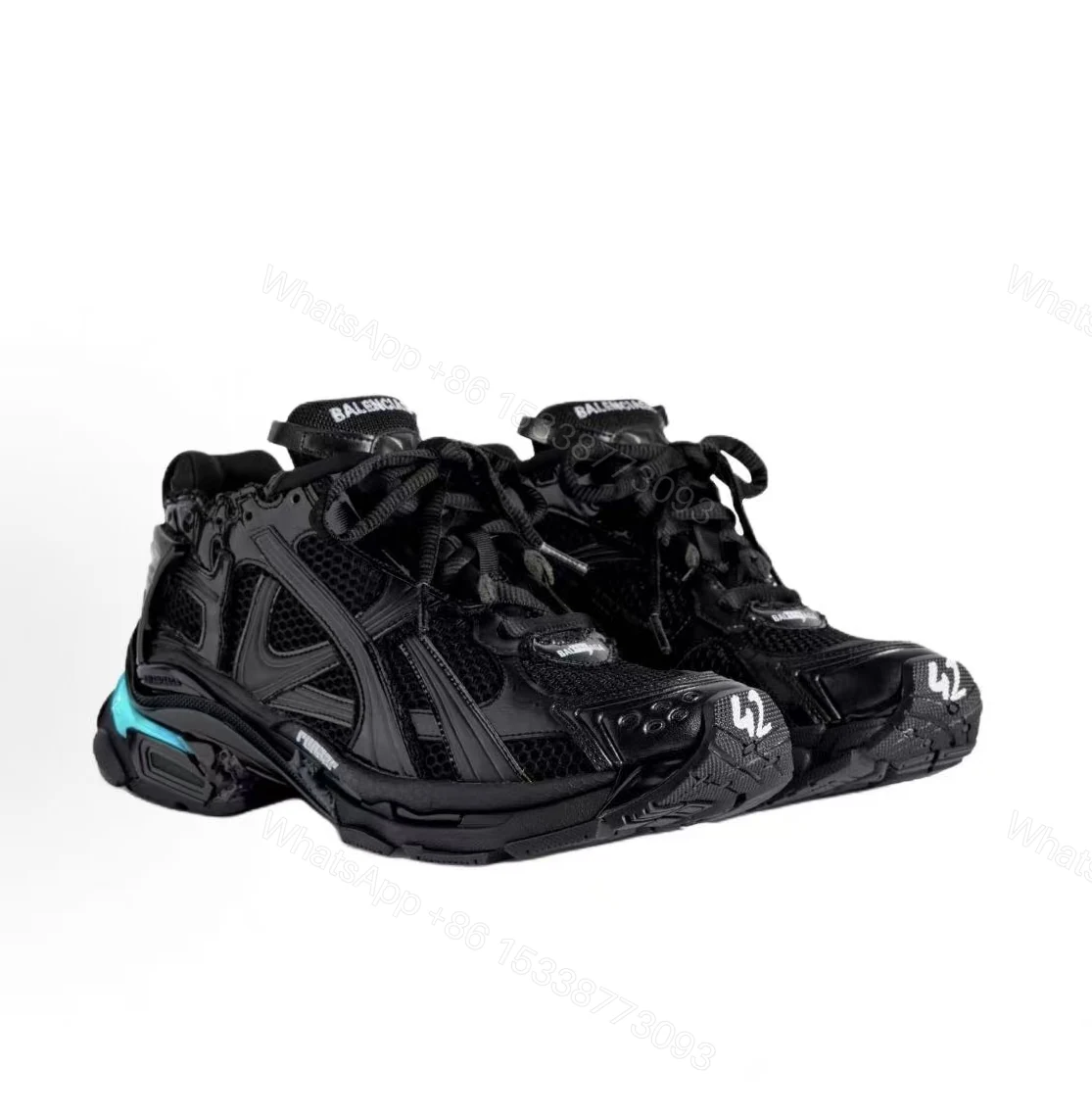 View 2 of Balenciaga RUNNER LED SNEAKER IN BLACK