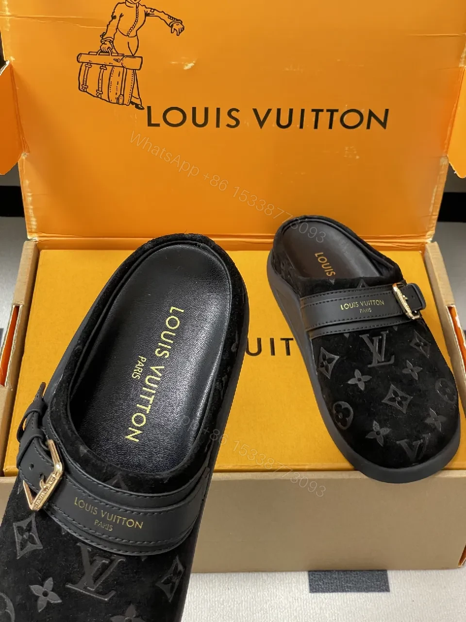 View 4 of Chic Monogram Slip-Ons: Luxe Comfort, Modern Style, Mules
