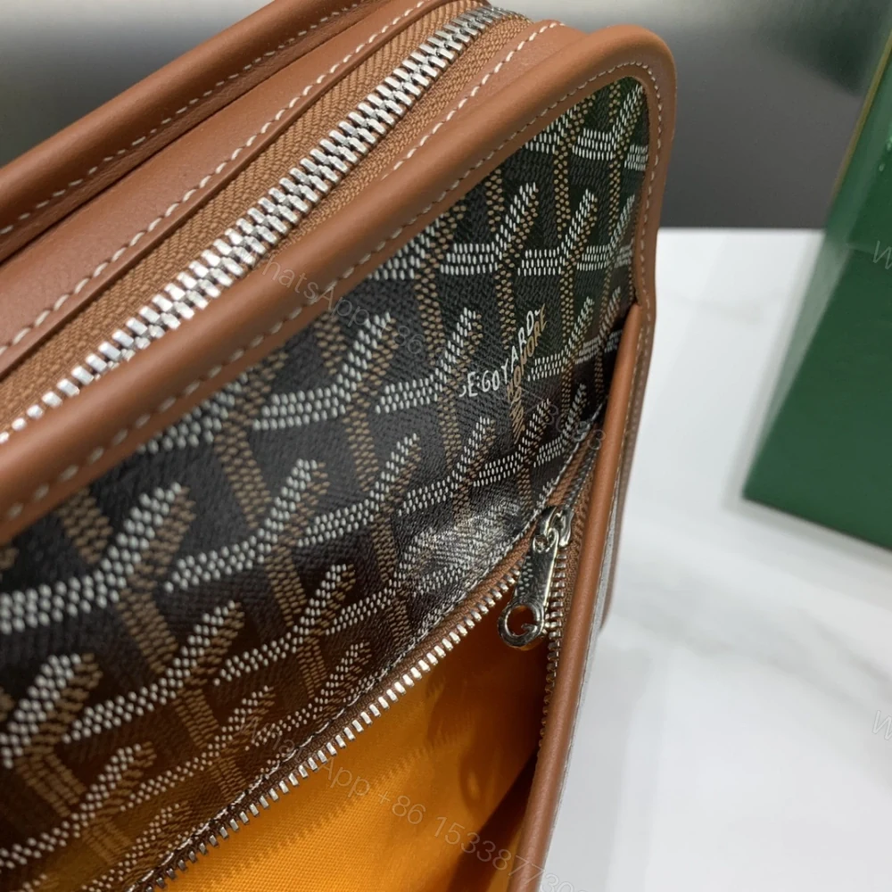 View 8 of 高仿Goyard*JOUVEM2多功能洗漱手拿包棕色大號免檢版