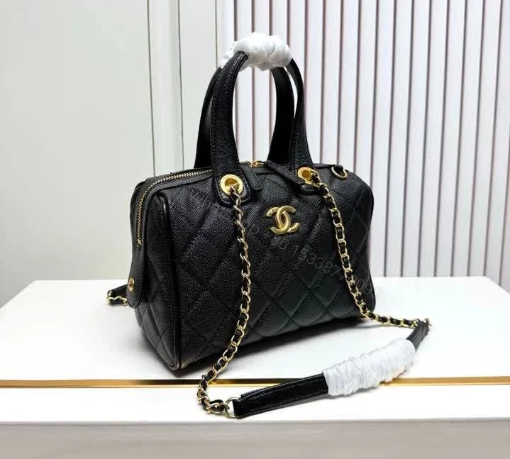 View 4 of Chanel 25A Small Bowling Black Bag AS5578